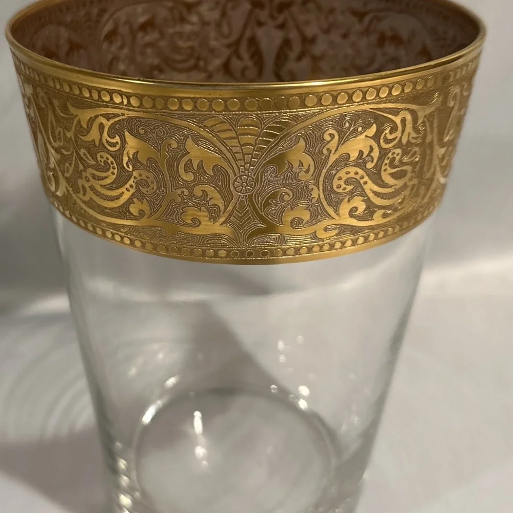 Vintage Culver Style Ice Bucket Gold Baroque Scroll Rim